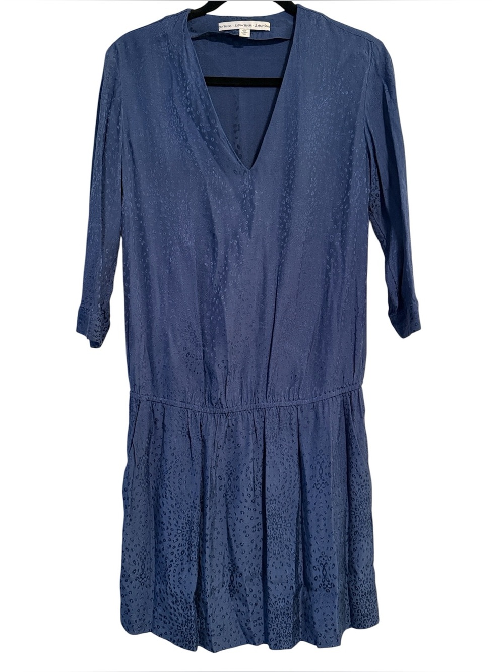 & Other Stories Blue Drop Waist Patterned Dress with Pockets